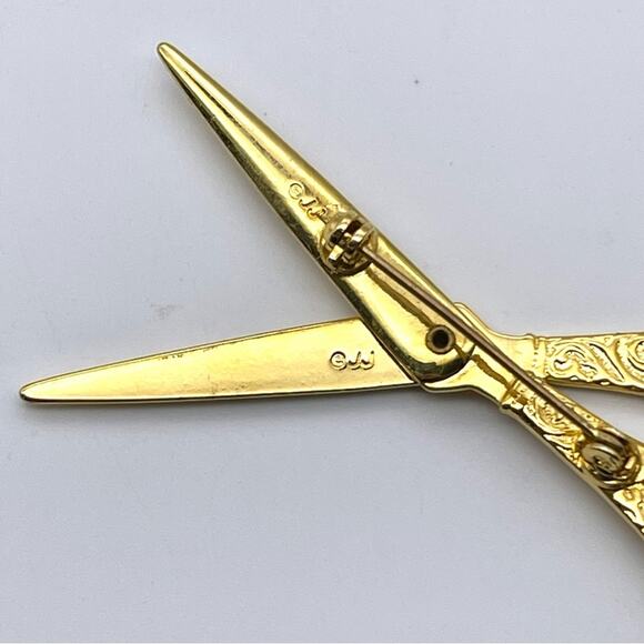 Vintage JJ Jonette Scissor Brooch Pin + Multi-Scissor Cluster Brooch - Set of 2 - Picture 5 of 11